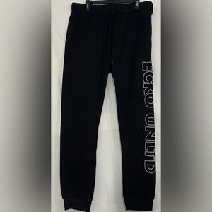 Ecko Unltd Mens Fleece Jogger Sweatpants With Logo Print Black Size XL